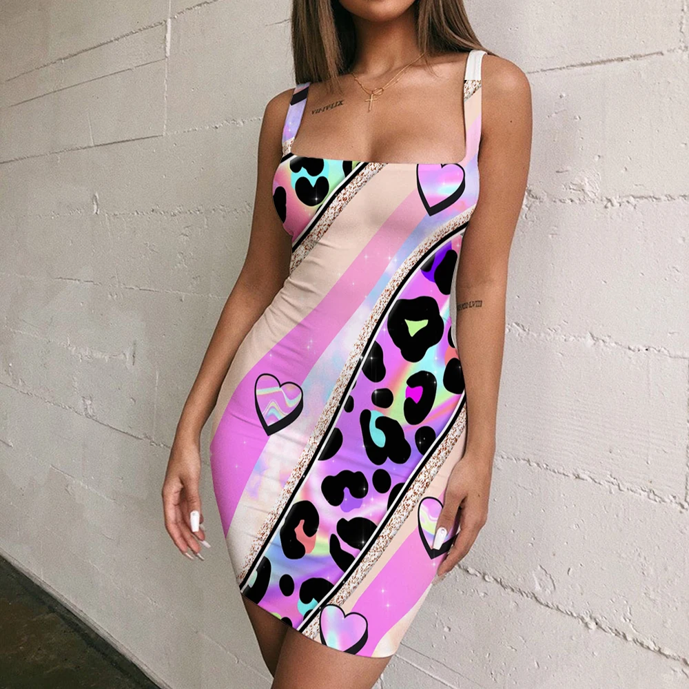 

Retro Sexy Dress Leopard Y2k Party Dresses for Women 2022 Backless Women's Dresses Free Shipping Hip Wrap Sling Mini Stripe Mini