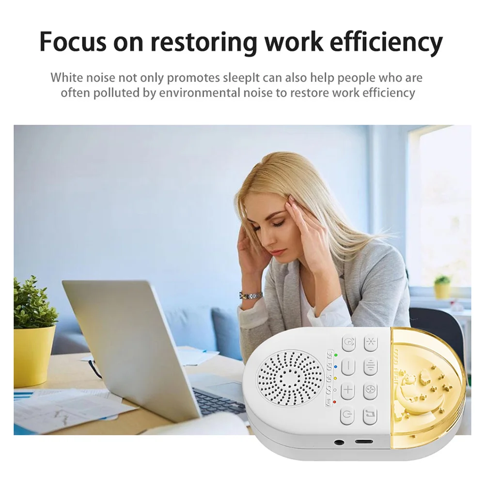 

Sleep Sound Machine Portable Baby Sleep Sound Player 24 Soothing Sounds Sleeping Relaxation Rechargeable for Home Travel