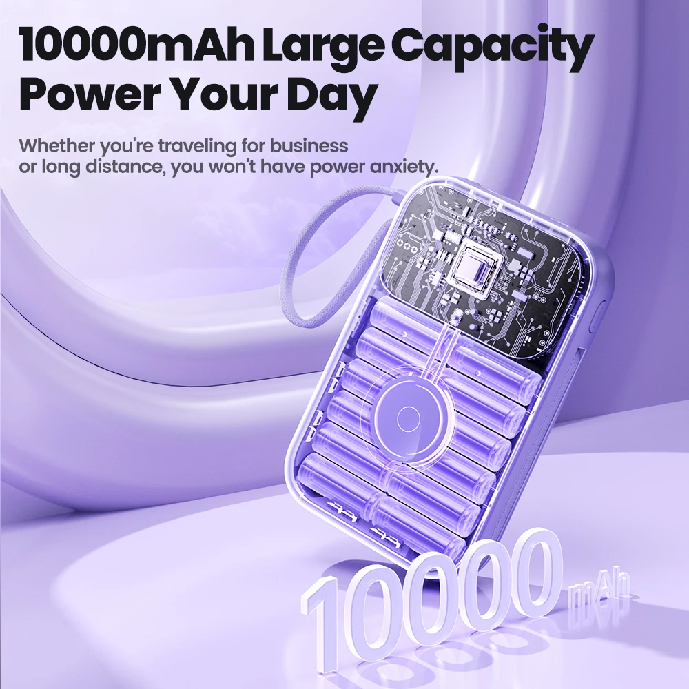 Фото Внешний аккумулятор Toocki на 10000 мА · ч с USB-кабелем, 22,5 Вт №4