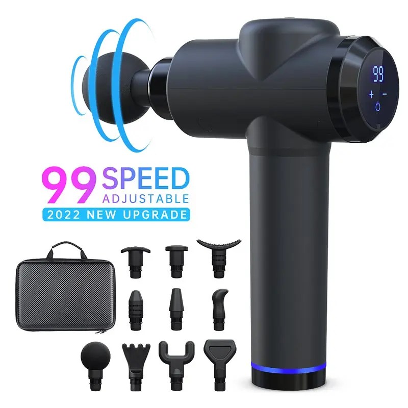 

Upgraded 99 Adjustable Speeds Muscle Massage Gun Handheld Deep Tissue Percussion Massage Quiet Massage Gun with 4 Massage Hea