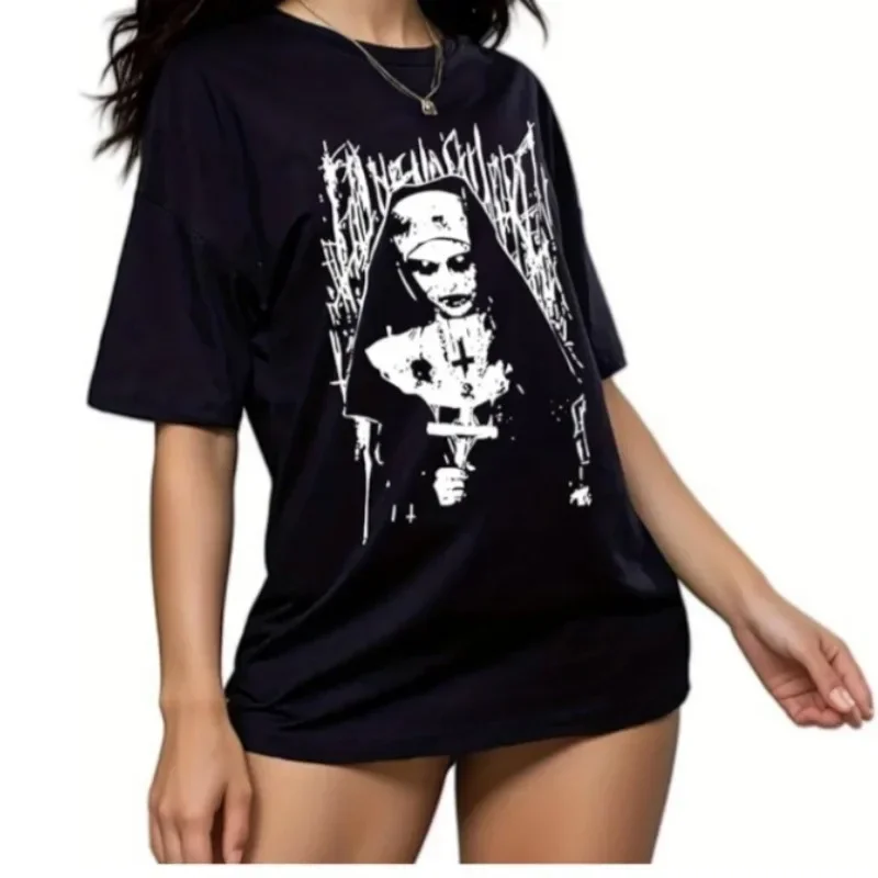 Y2k одежда Готическая церковная монахиня Топы в стиле Харадзюку американская