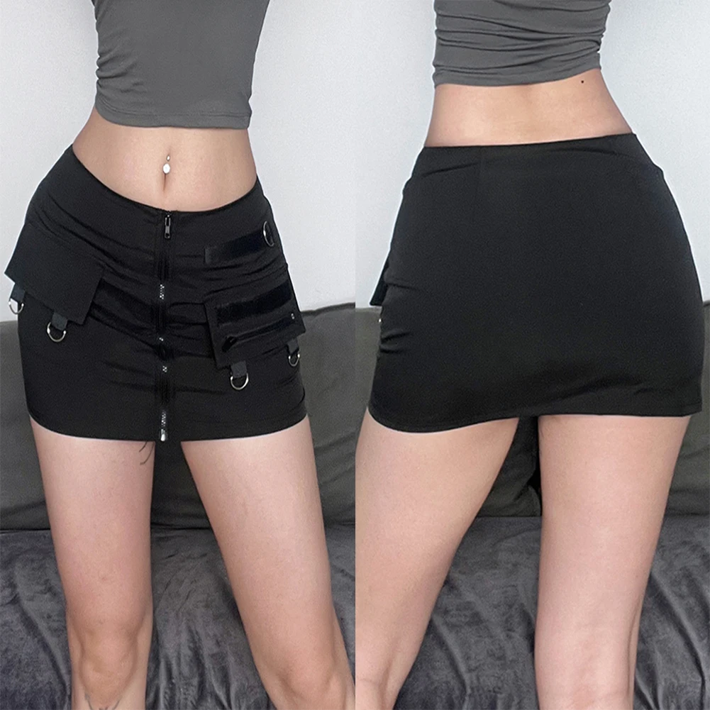 

Streetwear Cargo Mini Skirts Women Short Skirt Harajuku Vintage Y2k 90s Casual Low Waist Sexy Clubwear Clothes Summer Fashion