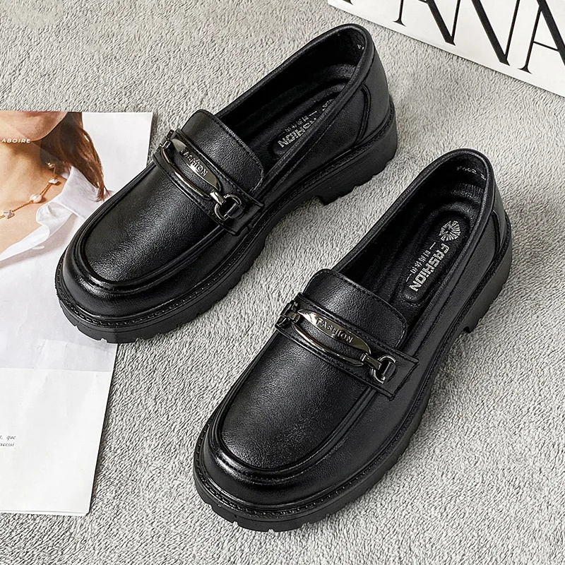 Лоферы женские из микрофибры аминовая подошва кожаные в стиле ретро всесезонные