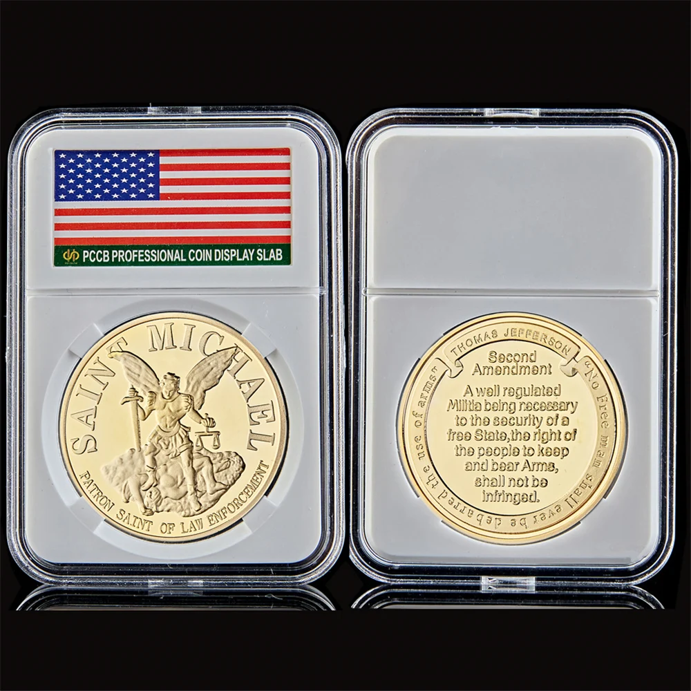 Коллекционная позолоченная монета с изображением американского хранителя