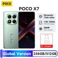 Смартфон POCO X7 5G, глобальная версия, 6,67 дюйма, 120 Гц, AMOLED-дисплей, размер 7300-ультра, 50 МП, OIS-камера, аккумулятор 5110 мАч, IP68 NFC