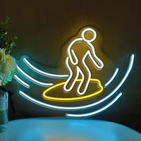 wholesale surf led neon sports relax signs bedroom dimmable night lights for shop club room wedding decoration powered by usb