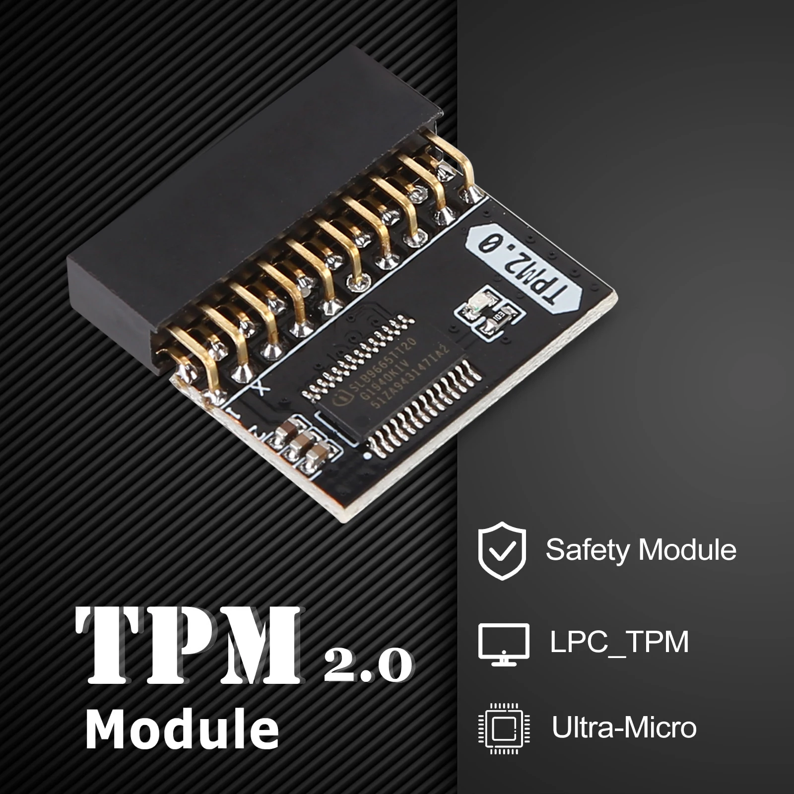 

TPM 2.0 Module Motherboard Replacement Part TPM Remote Card 4 GB Encryption Security Module 20 Pin for Gigabyte Platform