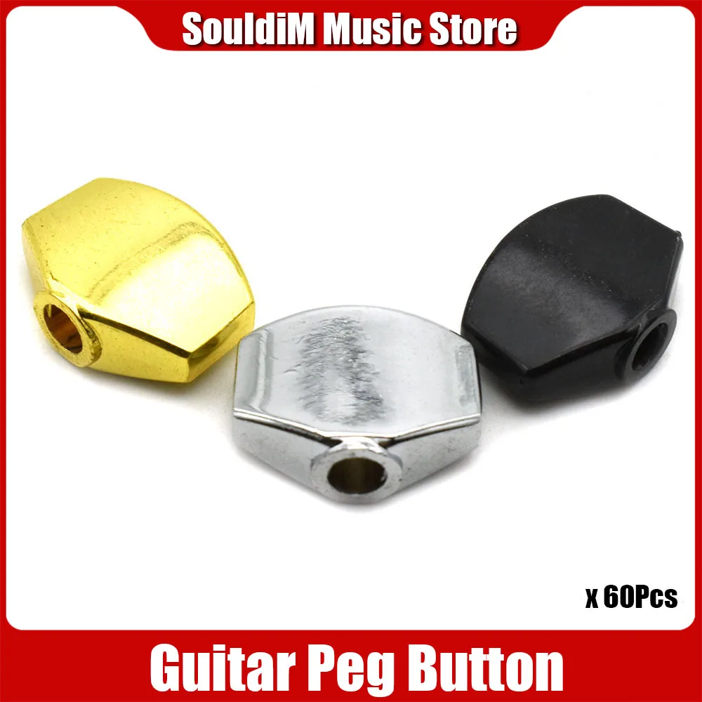 

60pcs Metal Small Square Shape Guitar Tuning Peg Tuner Machine Head replacement Buttons knob Handle Chrome/Gold/Black