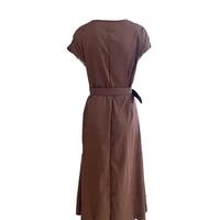 swing dress waist tight comfortable soft texture pure color large hemline a line swing dress summer dress streetwear