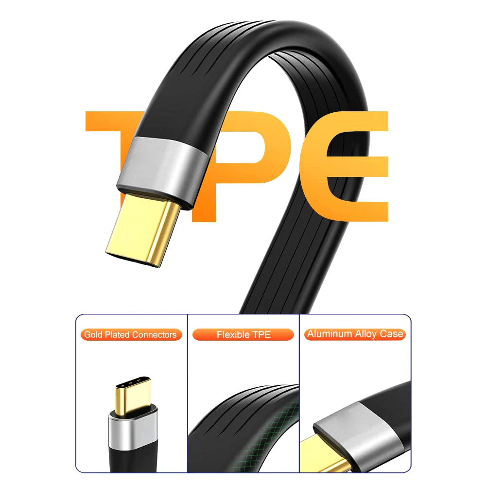 Кабель 4K USB-C 3.1 Gen 2 10G Emark Chip Короткий тип C к для синхронизации видео Зарядный