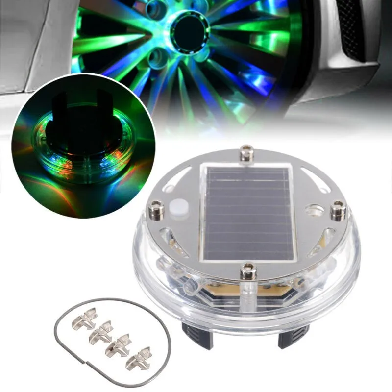 

4 Modes 12 LED RGB Car Waterproof Solar Energy Flash Wheel Tire Rim Light For Auto Car Decoration Colorful Atmosphere Lamp