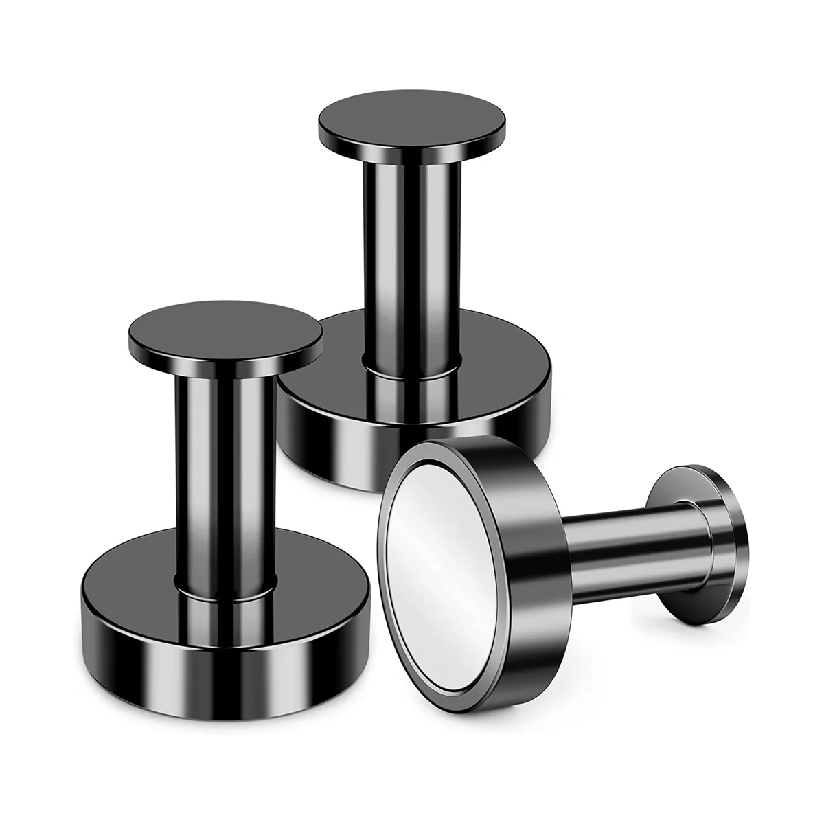 

3Pack Magnetic Hooks Heavy Duty Magnetic Hanger, Super Strong Magnetic Hooks for Hanging Coats and Bags,Black