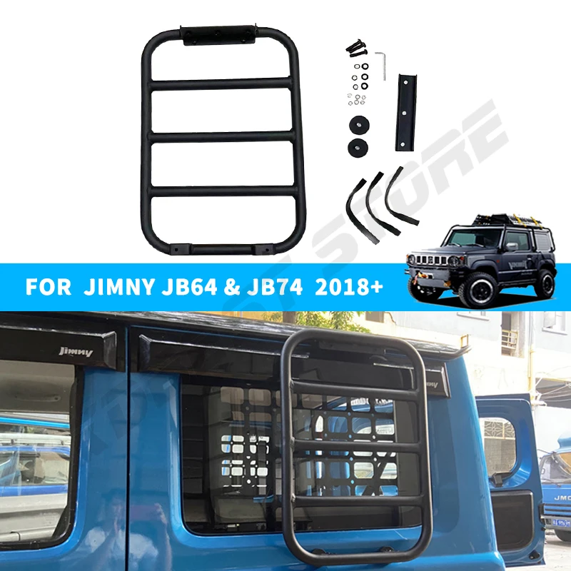 

Rear Window Extension Climbing Ladder Window Side Roof Ladder Protective Frame Pedal For Suzuki Jimny Gen4 JB64 JB74 2019-2023