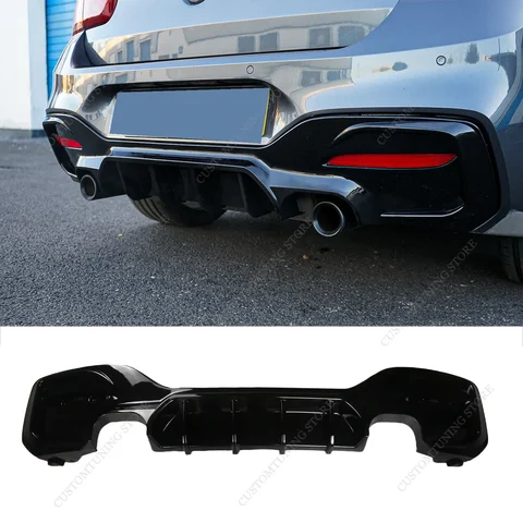 Для Bmw F20 F21 M135i M140i M Sport 2015-2019 Lci Gloss Black MP Style Задний диффузор Задний бампер Разделитель губ Обвесы Тюнинг