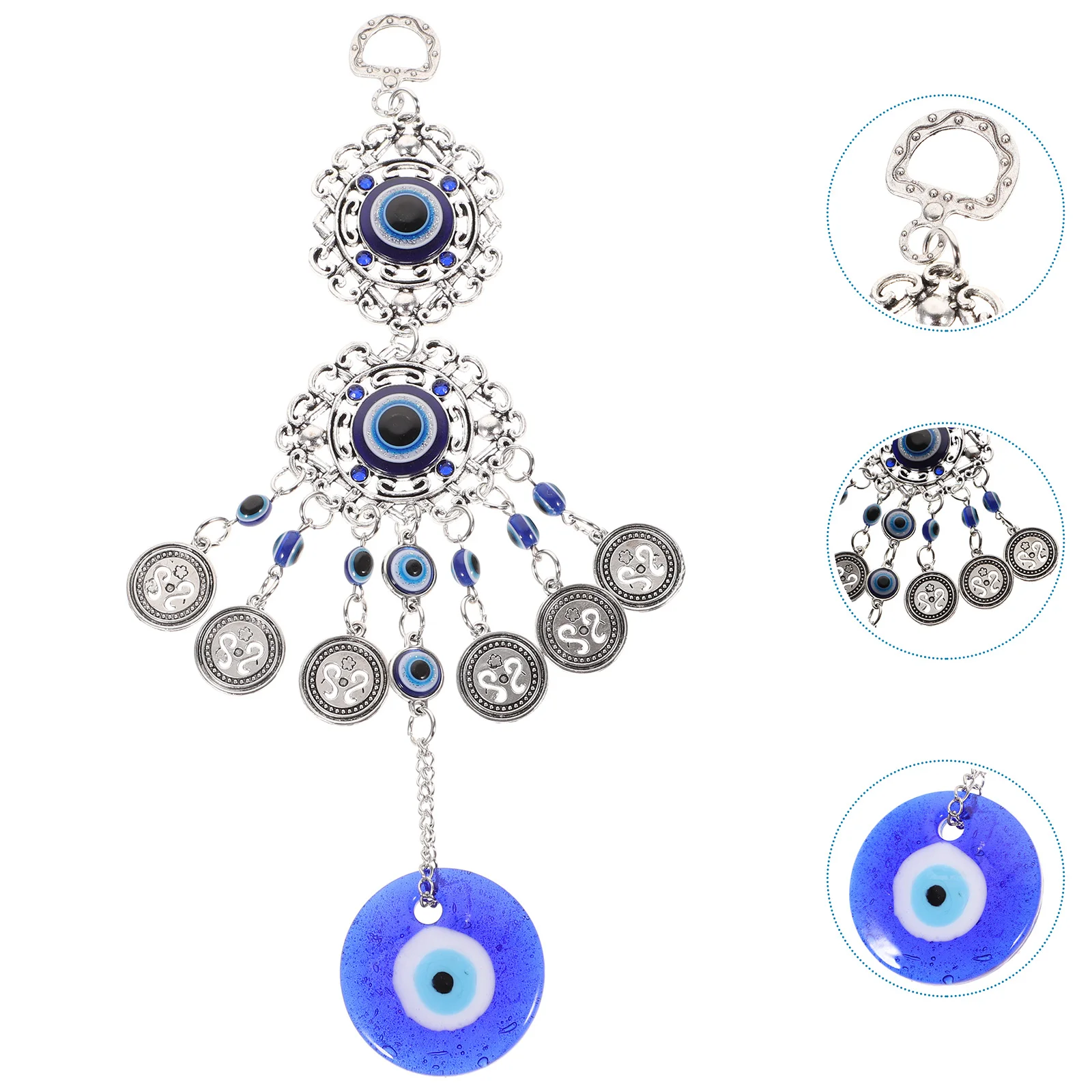 

Turkish Blue Evil Eye Amulet Wall Hanging Pendant Home Protection Blessing Charm Decoration for Home Office Car Garden Balcony