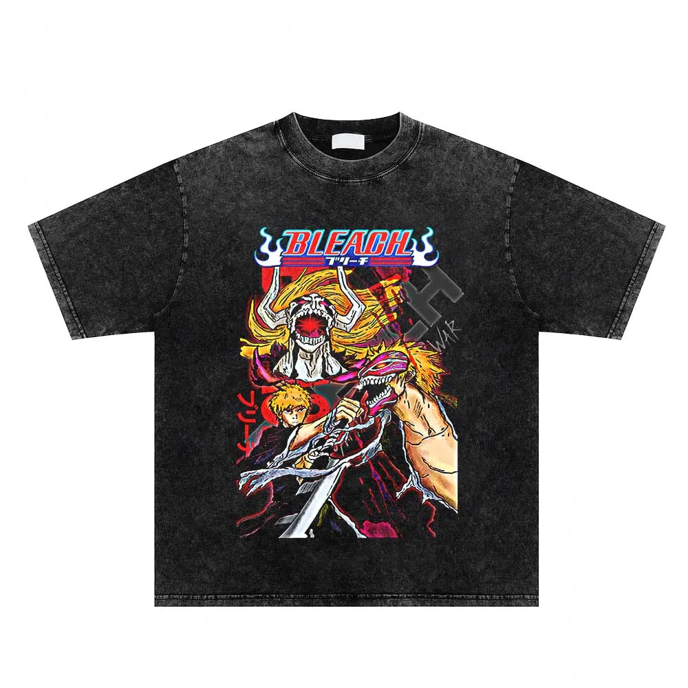 

Футболка мужская оверсайз с мультяшным принтом, уличная одежда с потертым рисунком, Топ в стиле японского аниме, рубашка в стиле Харадзюку, с коротким рукавом, в стиле хип-хоп