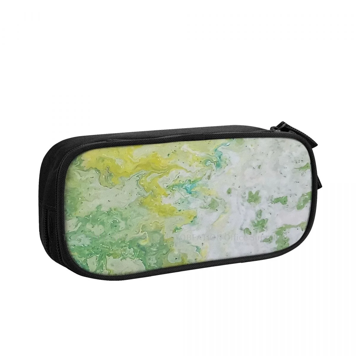 

Lime Green Yellow Acrylic Abstract Pencase Pencil Bag Girls Boys Student Stationary Bags Large Capacity Double Zipper