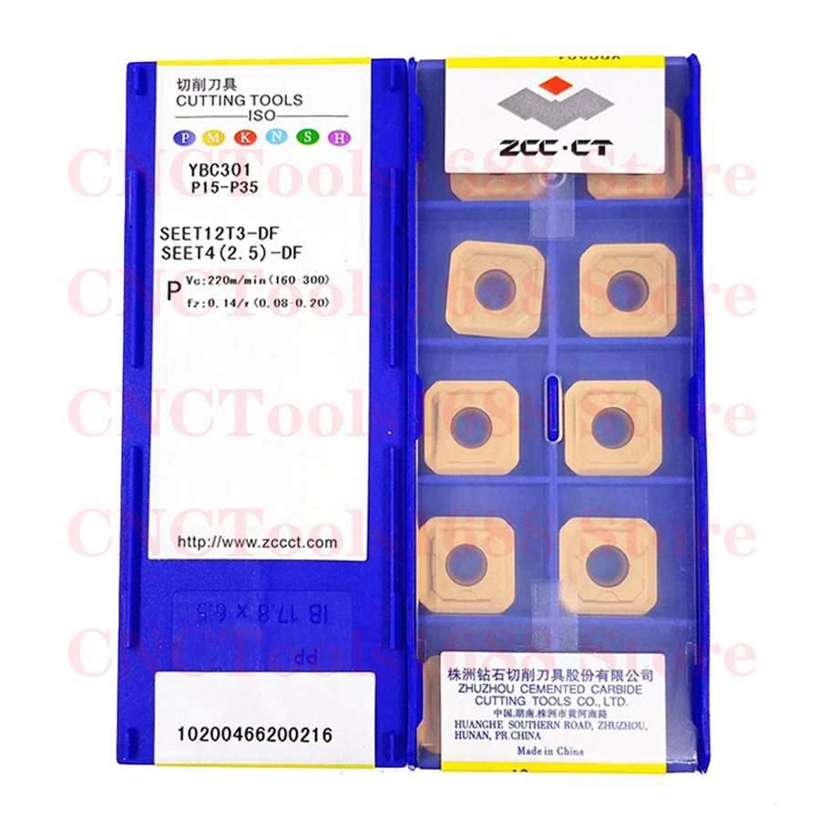 

ZCCCT SEET12T3-DF SEET12T3-DM SEET12T3-DR YBC301 Milling Blade CNC Steel Processing Carbide Inserts