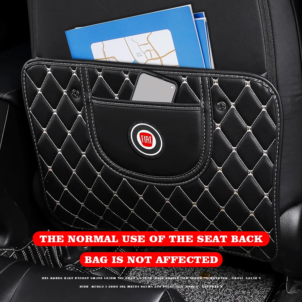 

1PC Car Anti-Kick Pad Seat Back Cushion Anti-Dirty Pad With Coaster Leather Interior For Fiat 500 Tipo FR Punto Ducato Abarth