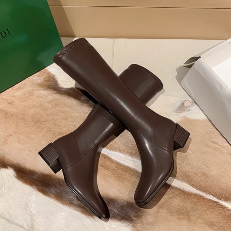 2022 New Shoes  Boots Woman Low Heels Booties  Round Toe Booties Ladies Boots-women Punk Rubber High Heel Autumn  Women Zapatos