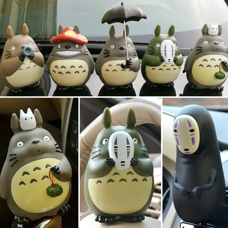 

My Neighbor Totoro Action Figures Studio Ghibli Miyazaki Hayao Model Toy Car Decoration Faceless Man Decor Accessories Gift