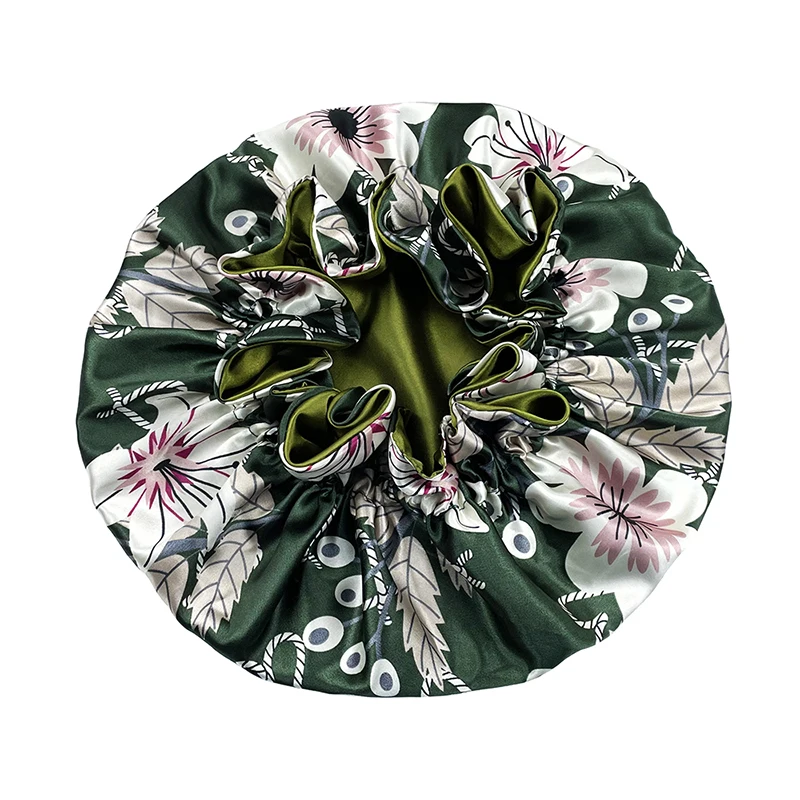 

Новая Двусторонняя атласная шапка с двусторонним покрытием большая атласная шапка с подкладкой шапка для сна шелковая шапка для сна для ночного сна женская шапка для укладки волос