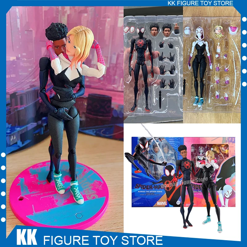 

Shf Spider-Man Anime Figure Miles Morales Gwen Stacy Marvel Spiderman Across The Spider-Verse Action Figures Model Toys Pvc