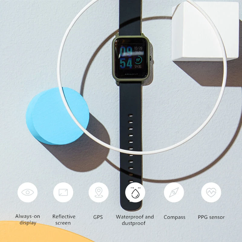 Смарт-часы Amazfit Bip Bluetooth GPS ГЛОНАСС пульсометр водозащита IP68 |