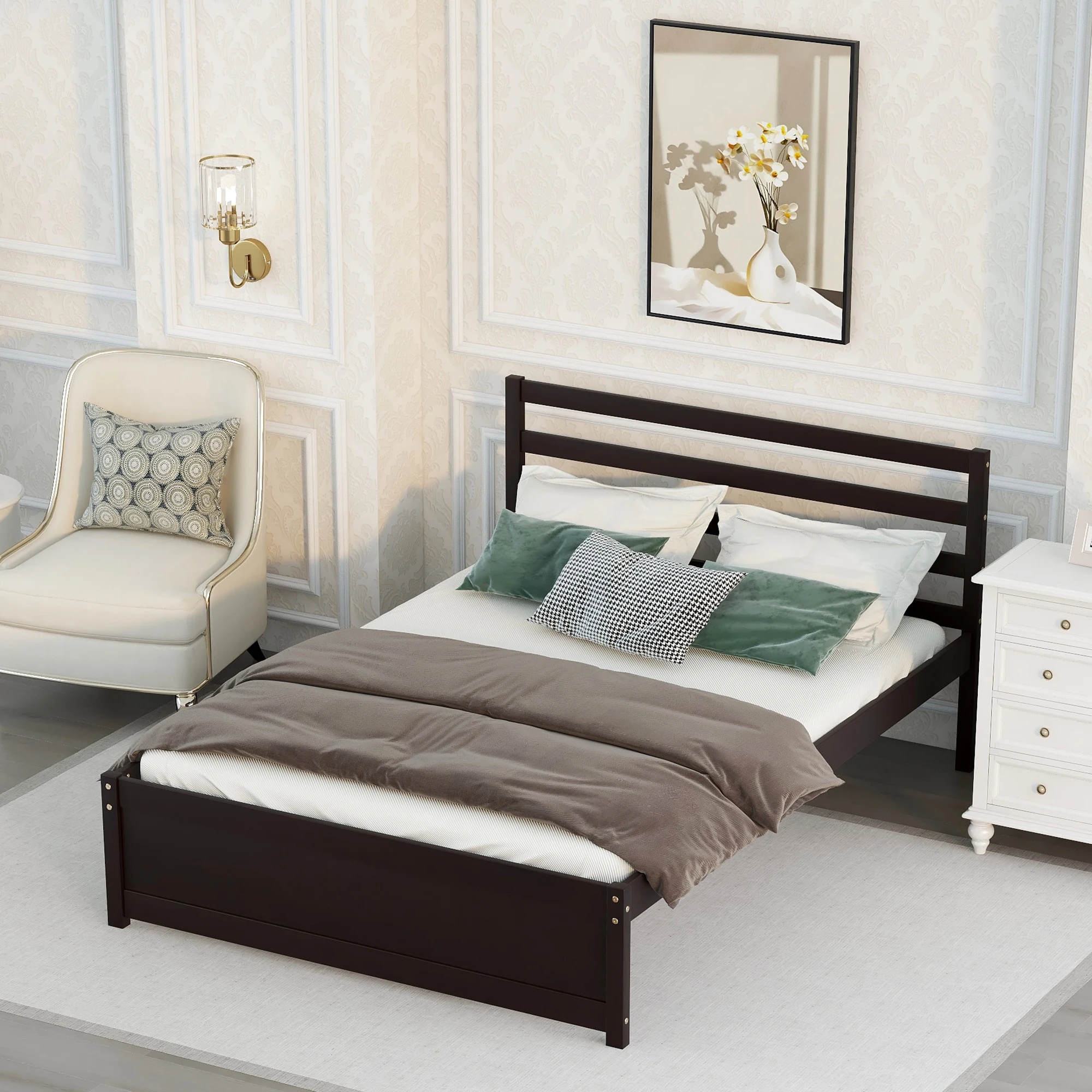 With Headboard For Whiet Color Bedroom Furniture For Bedroom