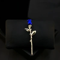 love rose brooch women and men blue three dimensional flower suit accessories new fashion high end corsage jewelry neckline pins