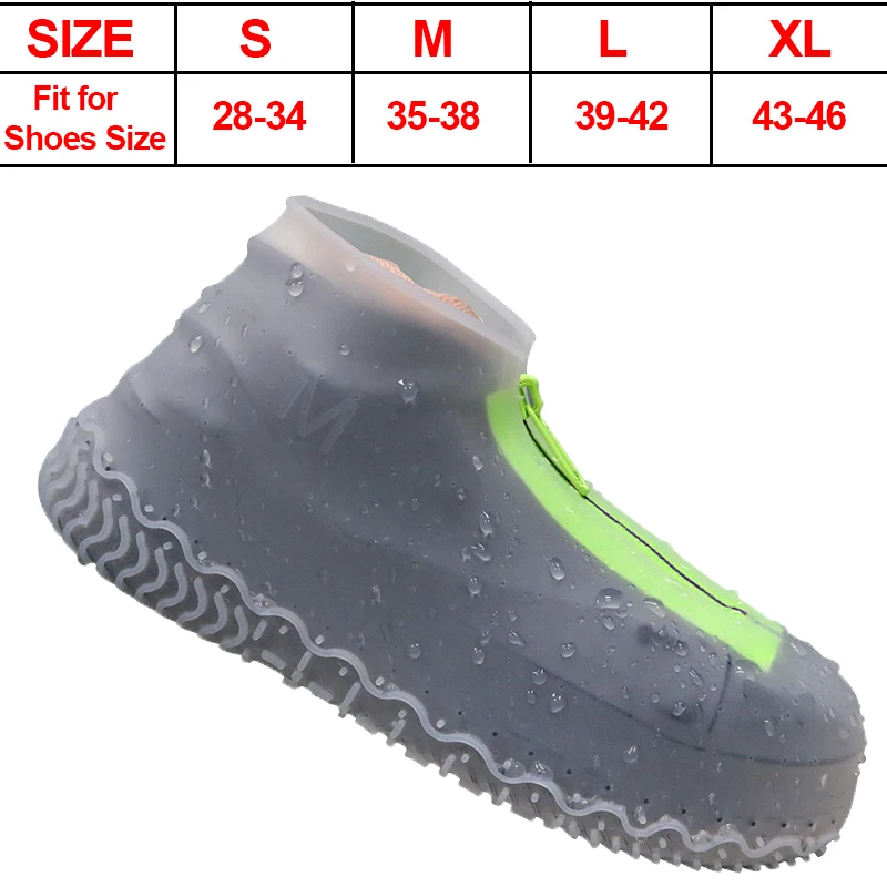 FamtiYard Waterproof Shoes Cover Rain Boots Silicone Overshoes with Washable Protection Shoe Protector for Women Men