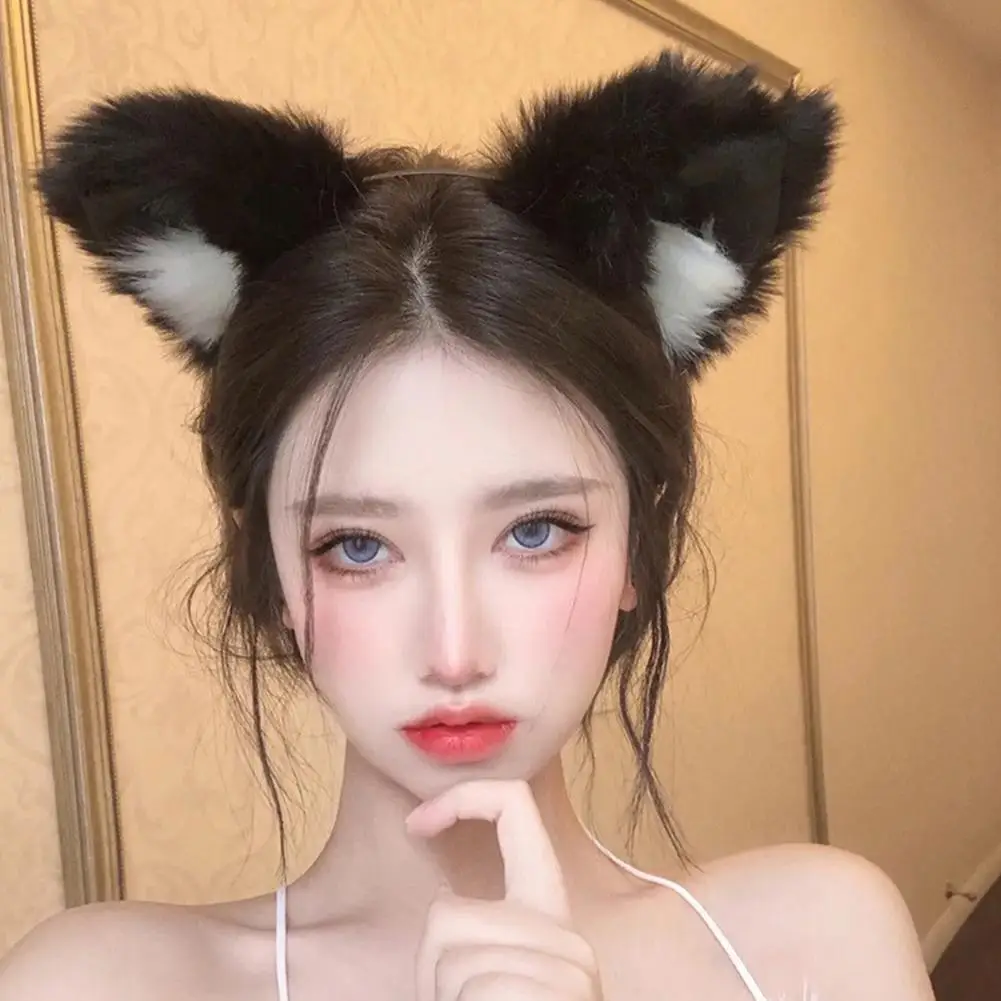 

New Cartoon Plush Cat Ears Hairband Sexy Maid Head Band Headwear Hair Accessories For Women Girls Christmas Party Cosplay P X8P0