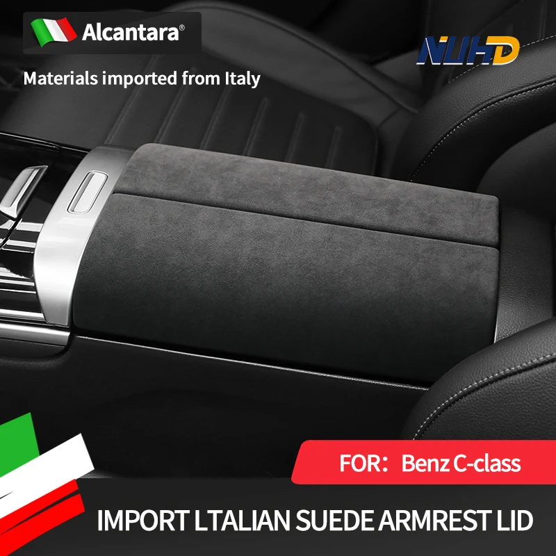 

Alcantara Suede Car Armrest Box Protective Cover For Mercedes-Benz New C-Class C260L C200L C300L 2022 Auto Interior Accessories