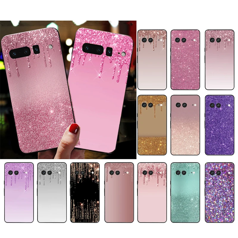 

Phone Case for Google Pixel 7 Pro 7a 6A 6 Pro 5A 4A 3A Pixel 4 XL Pixel 5 6 4 3 XL 3A XL 2 XL Rose Gold Gripping Glitter