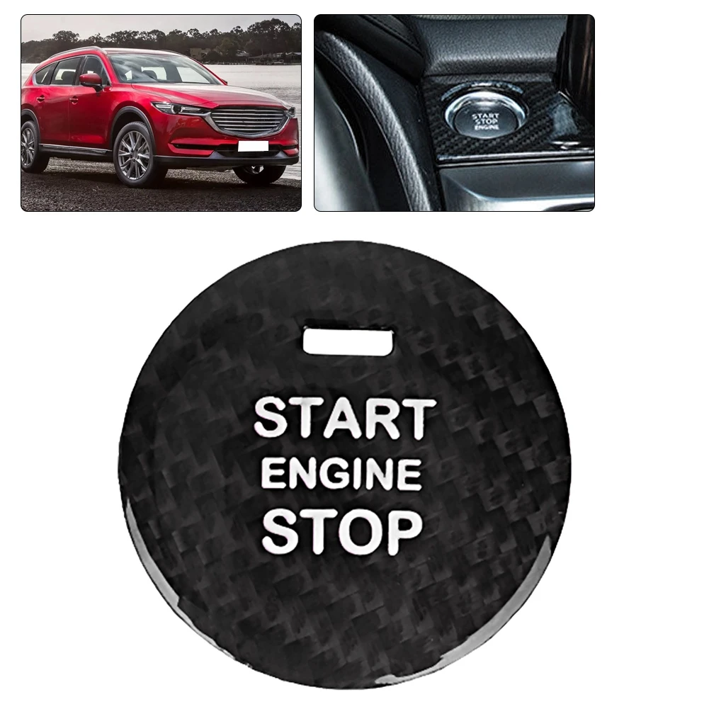 Фото Накладка на кнопку зажигания 89241-02070 89241-02080 для Toyota Corolla Camry, черный карбон, ABS, OEM-замена, аксессуар для интерьера №5