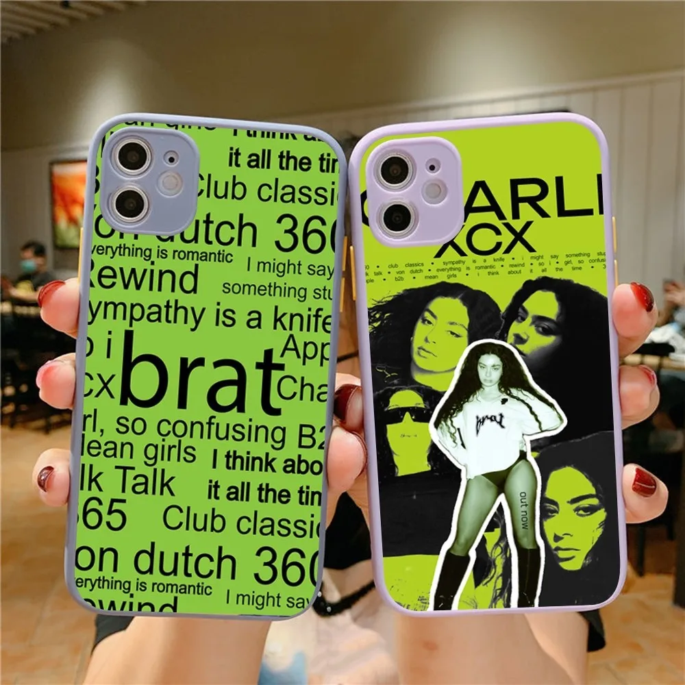 Singer C-Charli XCX Brat 360 365 Phone Case For IPhone 14 X XR XS 7 8 Plus 11 12 13 Pro MAX 13mini Matte Shockproof