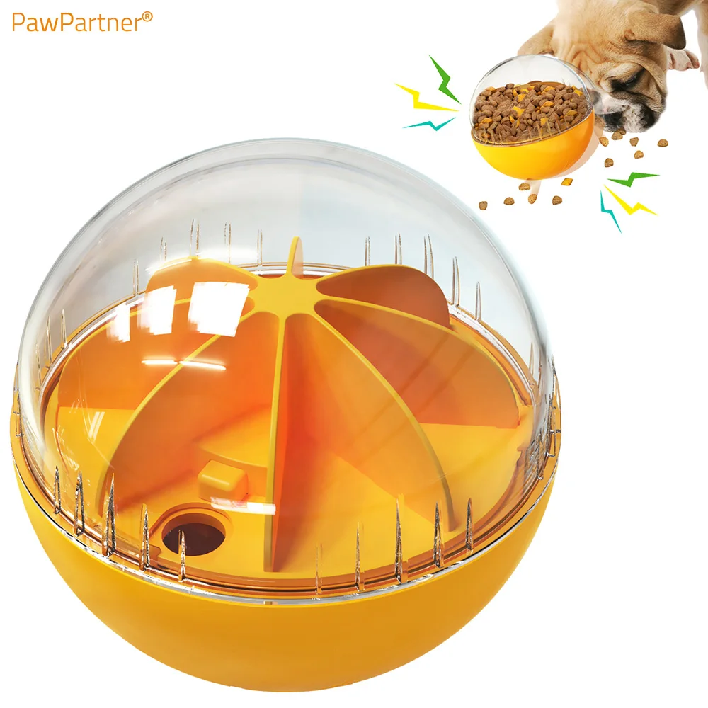 

PawPartner Dog IQ Treat Ball Adjustable Levels Treats Dispensing Toys Puzzle Enrichment Interactive Games for Mental Stimulation