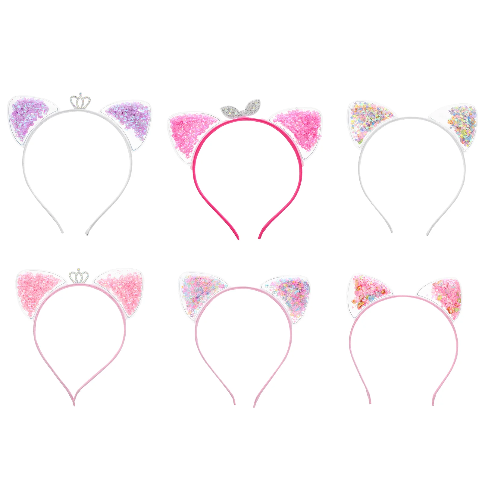 

6Pcs Cat Ears Adorable Hair Hoops Party Festival Creative Holiday Headbands Child Hairbands Hair Accessories