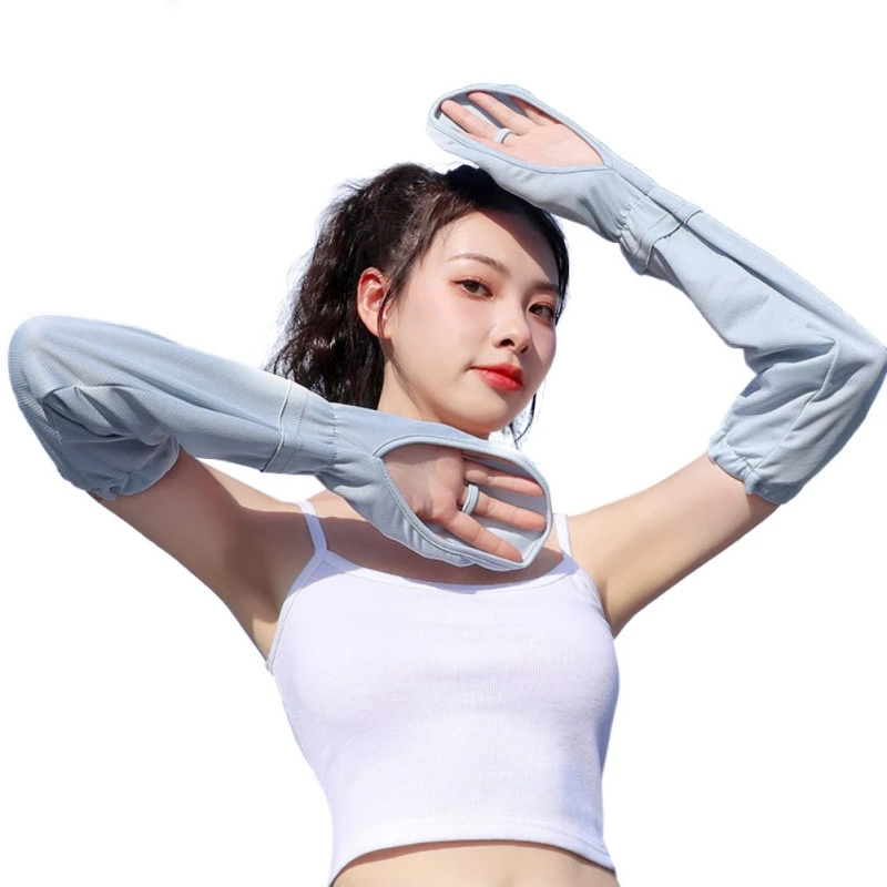 

New Ice Silk Sun Protection Arm Covers Elbow Cover Outdoor Cycling Running Fishing Driving Cool Anti-UV Arm Sleeves