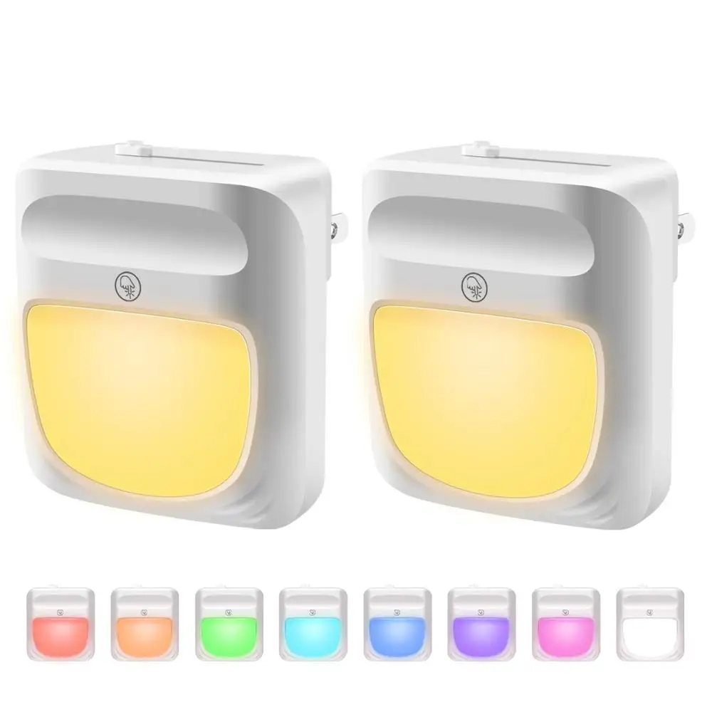 

Plug-in Night Light for Kids, Dimmable RGB Color Changeable LED Nightlight with Dusk-to-Dawn Sensor,Warm White Night Lamp