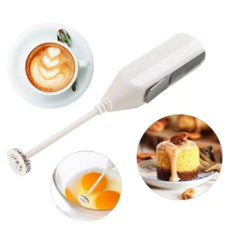 

Portable Mini Stainless Steel Electric Whisk Coffee Blender Milk Cappuccino Latte Frother Household Kitchen Tools