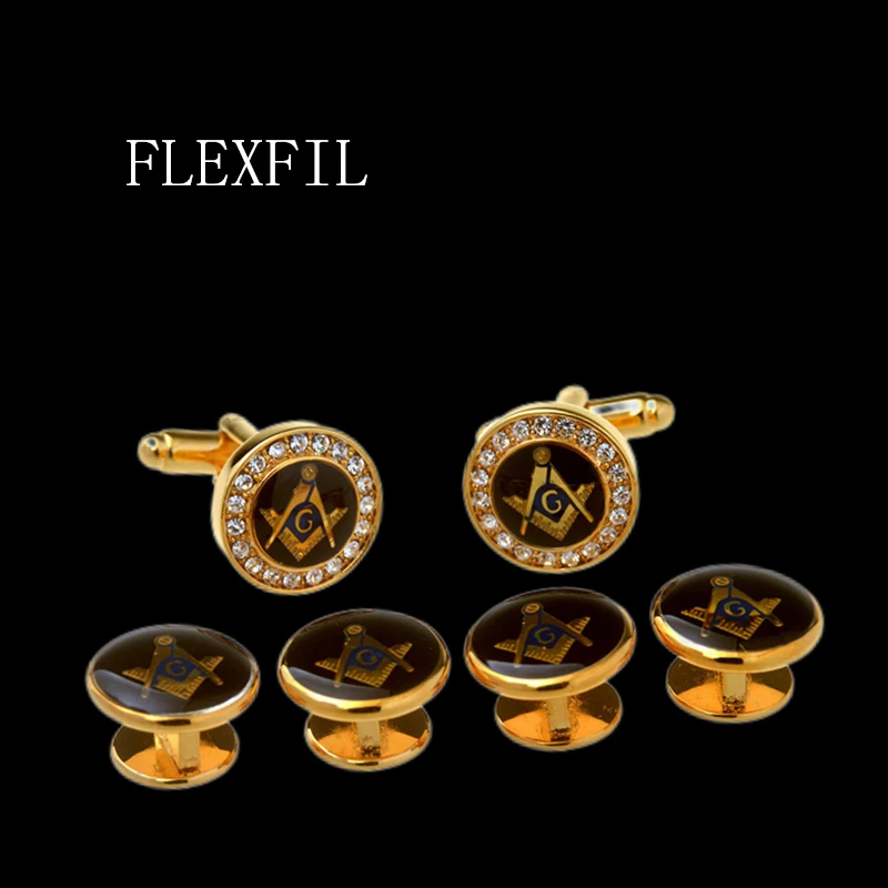 

FLEXFIL Luxury shirt cufflinks for men's Brand cuff buttons cuff links gemelos Masonic wedding abotoaduras Jewelry Tuxedo