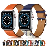 leather strap for apple watch band 44mm 40mm 45mm 41mm 38mm 42mm single tour watchband bracelet iwatch series 5 4 3 6 se 7 band