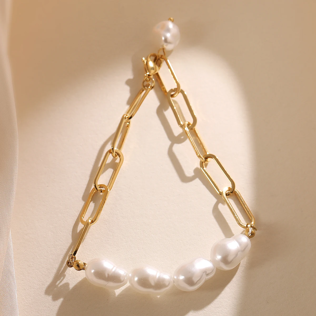 NEWBUY брендовый невыцветающий золотой цвет скрепка для бумаг цепочка жемчужный