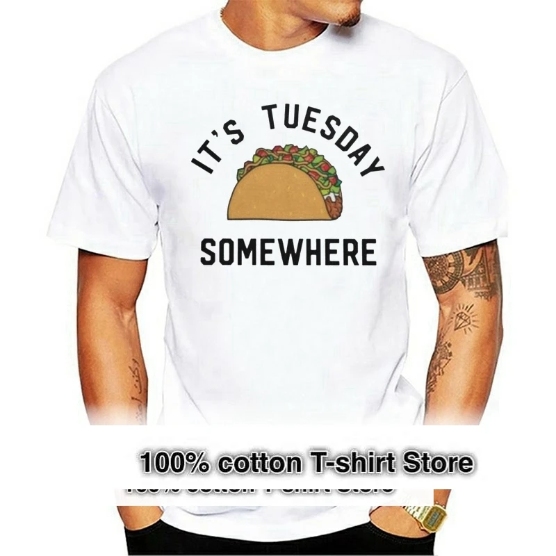 S-6XL US Size Taco Tuesday Lovers T Shirt Awesome Natural Cotton Tee Shirt