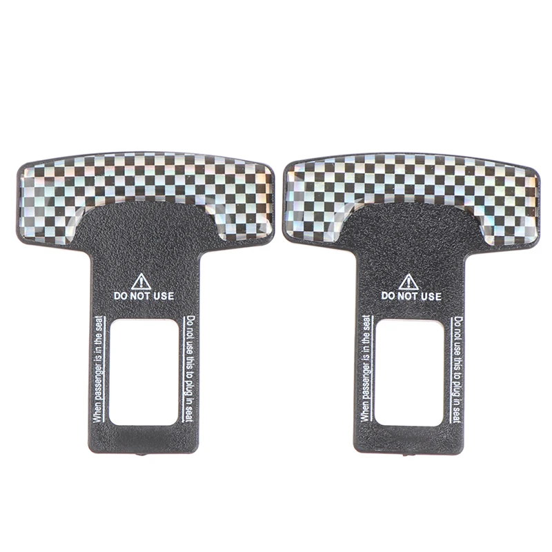 

2Pcs Safety Belt Buckles Real Carbon Fiber Car Seat Alarm Canceler Stopper Plug Buckle Seat belt Clip Car Safety Belt Extender