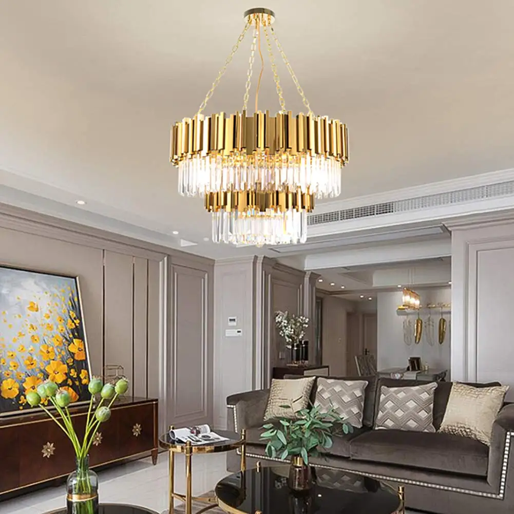 Moderni Lampadari Di Cristallo Lusso Lampadario в acciaio inox Appeso per la Casa Albergo Ristorante Luce Della Decorazione