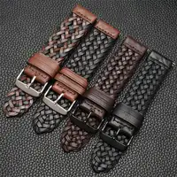 20mm 22mm 24mm Genuine Leather Braided Watch Strap Men Women Universal Quick Release Cowhide Wrist Band Bracelet Accessories