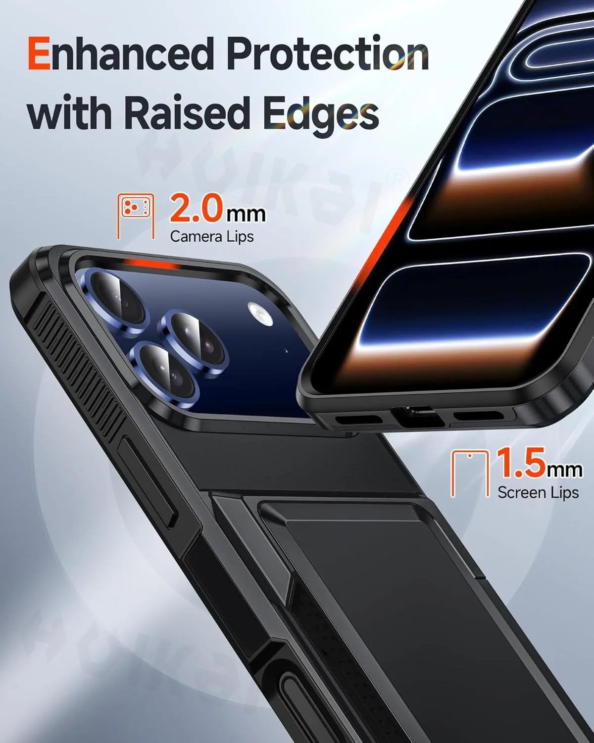 Фото Чехол-кошелек для iPhone 17 Pro Max 16 Pro Max 15 14 13 12 Защитный держатель для кредитных карт Прочный защитный противоударный чехол №3