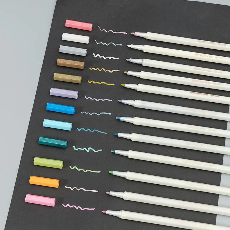 

1Pcs Metal Paint Marker Pens Pearlescent Color Waterproof Permanent Art Pen DIY Stamp Seal Resin Handicrafts Stationery